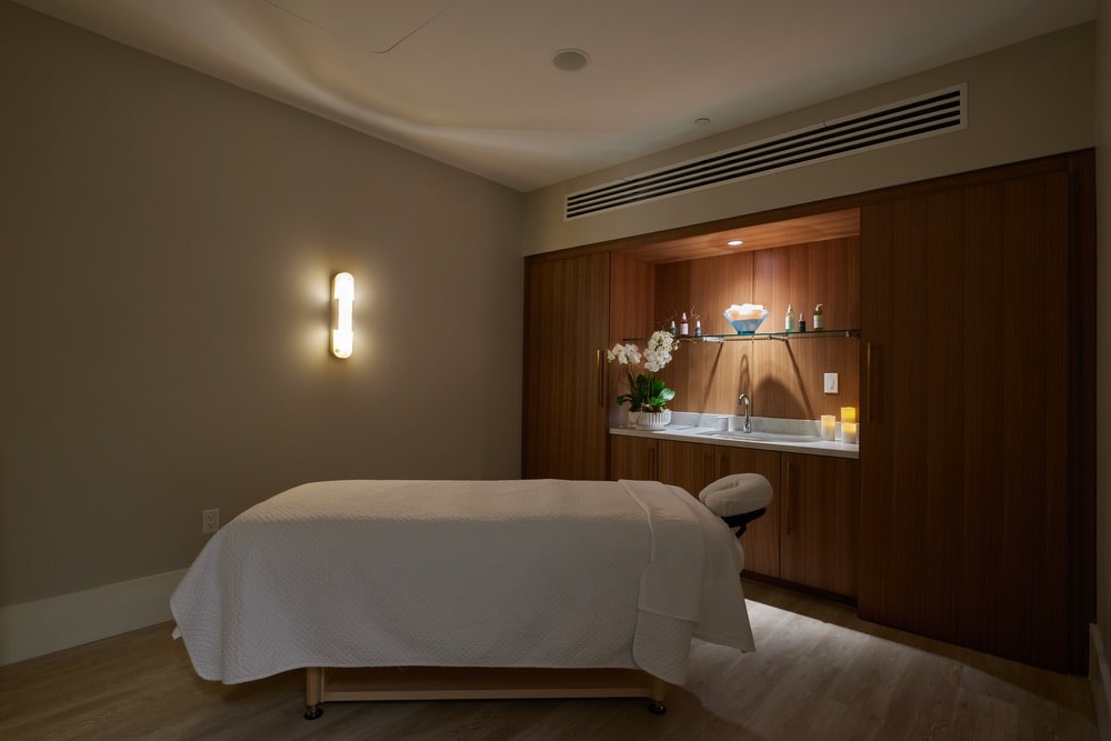 massage table in spa