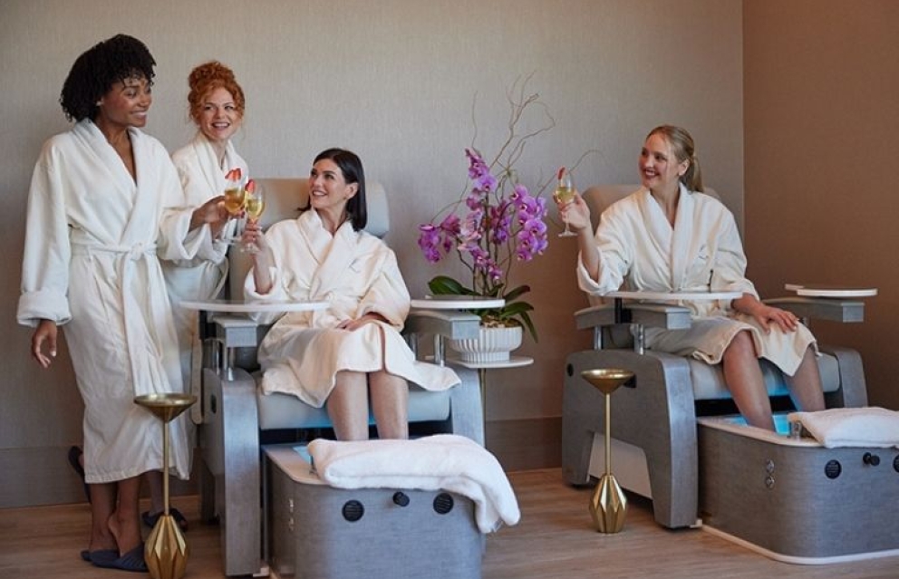 Ladies enjoying the spa