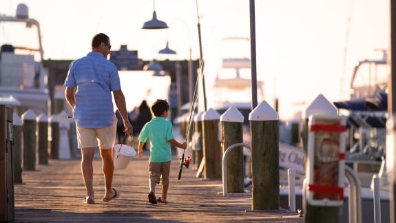 Father and son fishing