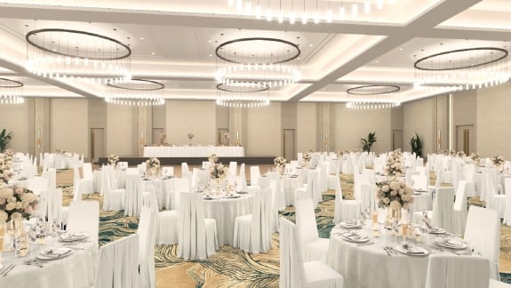 The spacious Juniper ballroom at hotel Effie.