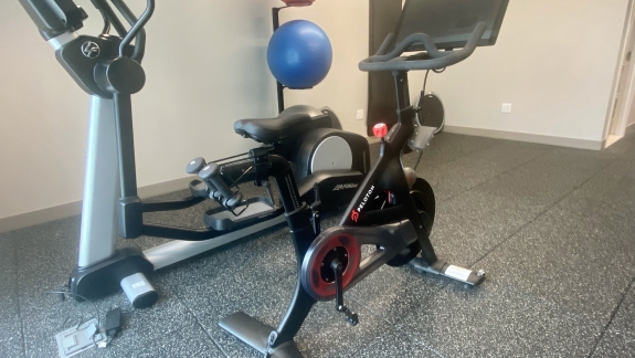 peloton bike in gym