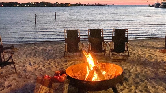 bonfire at sunset