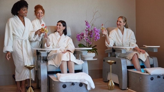 Ladies enjoying the spa