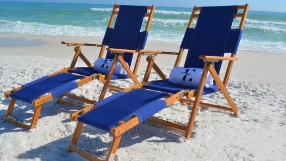 Reclining chairs on the beach