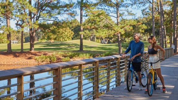 couple on bike path