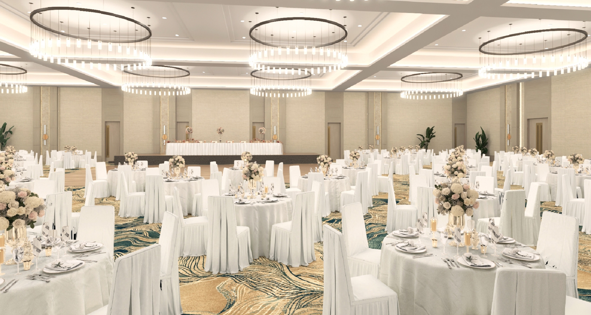 The spacious Juniper ballroom at hotel effie.