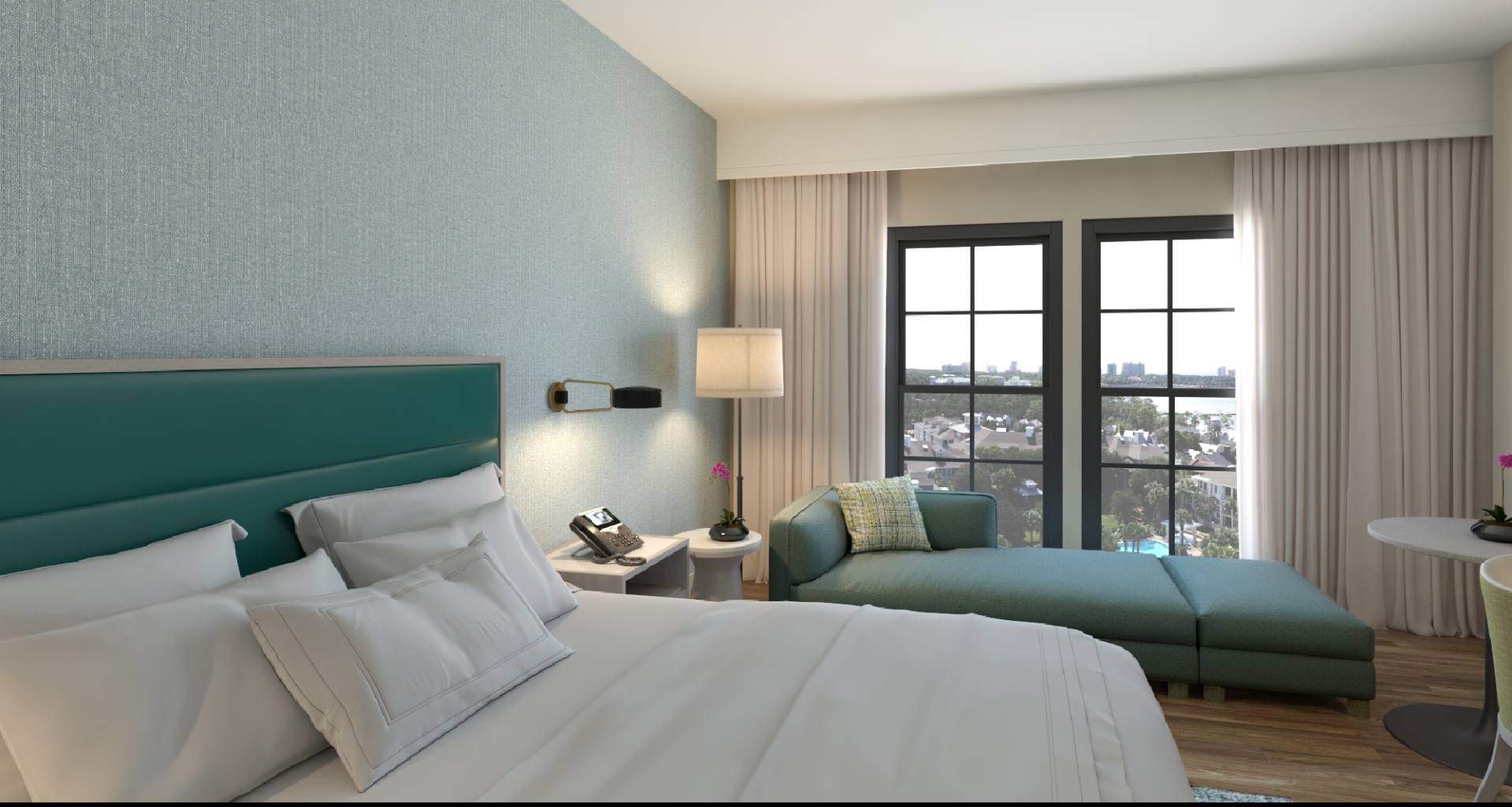 Spacious king guest room at hotel effie