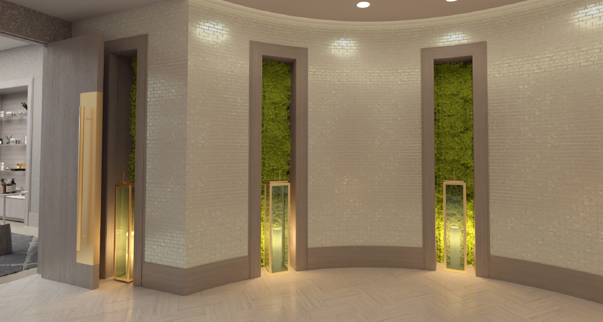 Living walls line the entranceway to Spa Lilliana at Hotel Effie