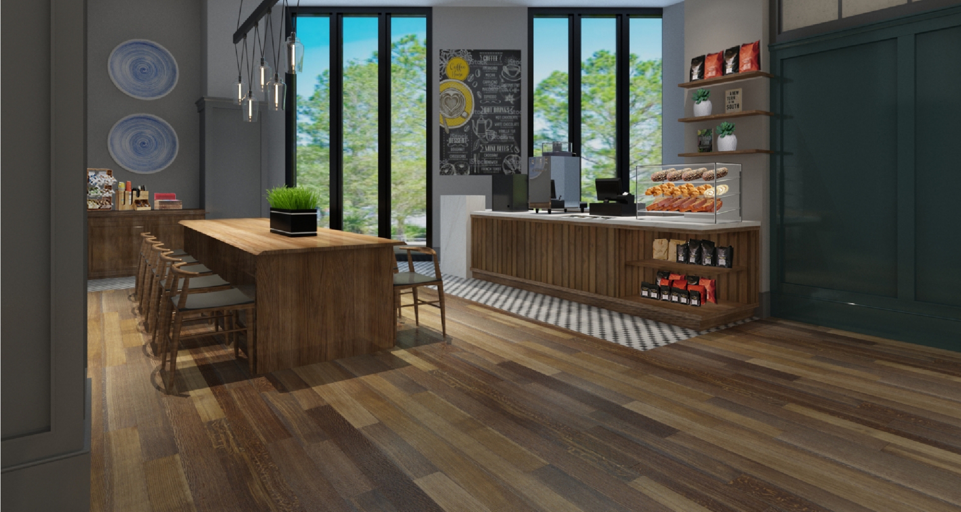 The interior of sweetbay coffee with seating or to go options