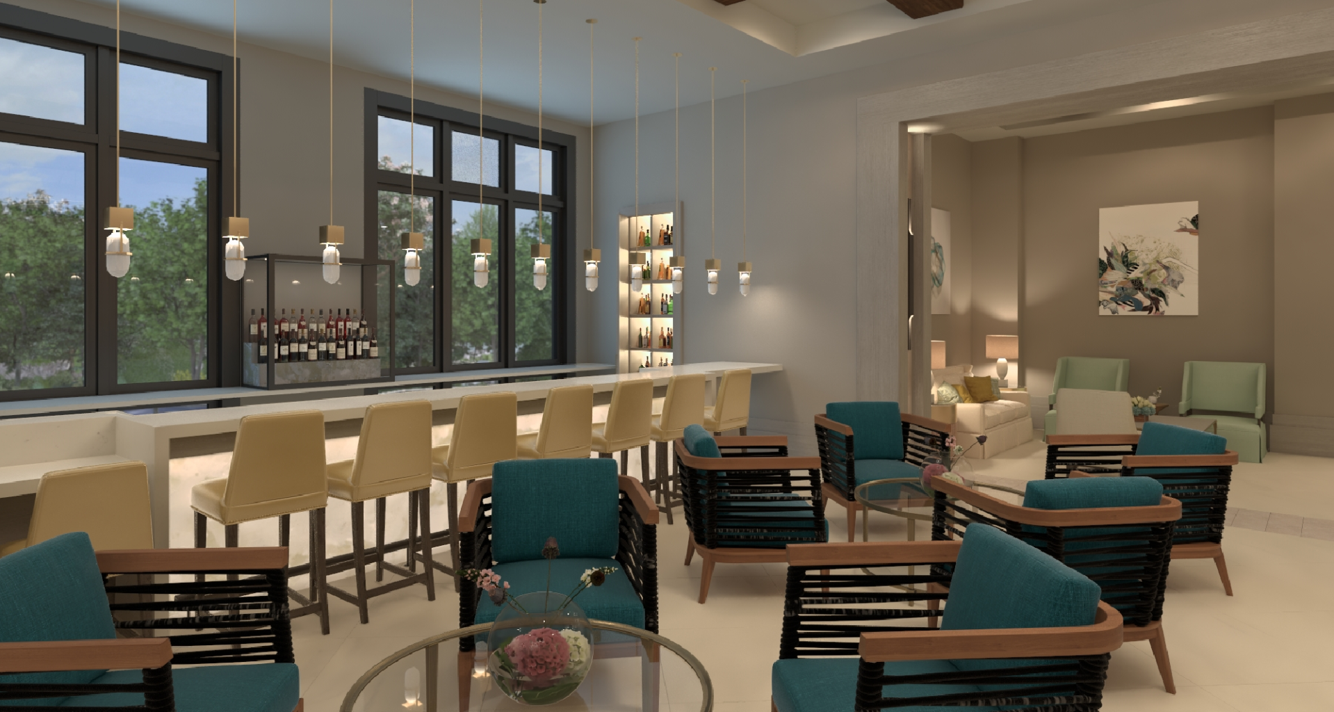 The lobby bar at hotel effie
