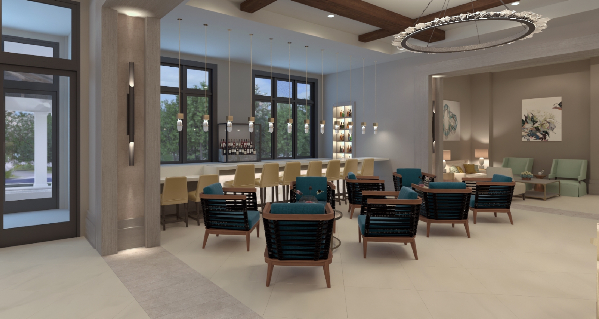 The lobby bar at hotel effie