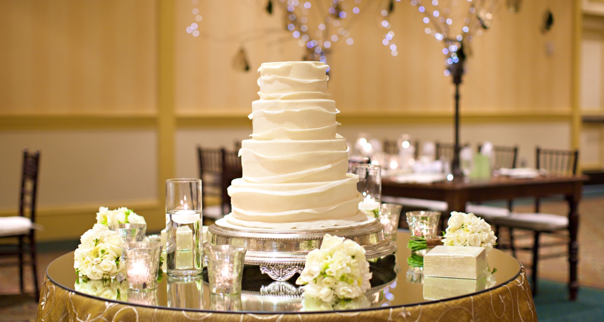 a three tiered wedding cake