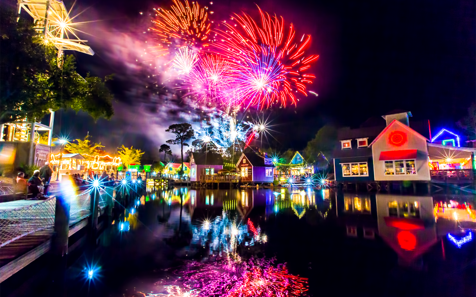 fireworks over lagoon