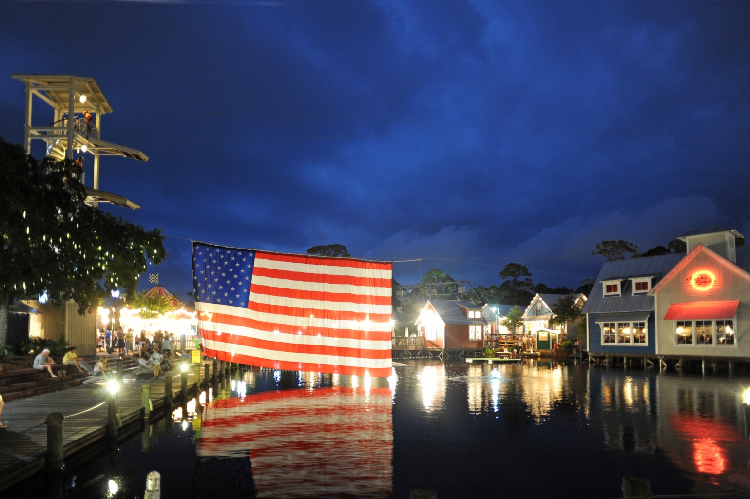 flag over lagoon