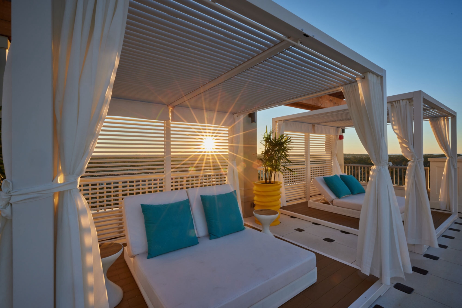 Outdoor bed by the pool