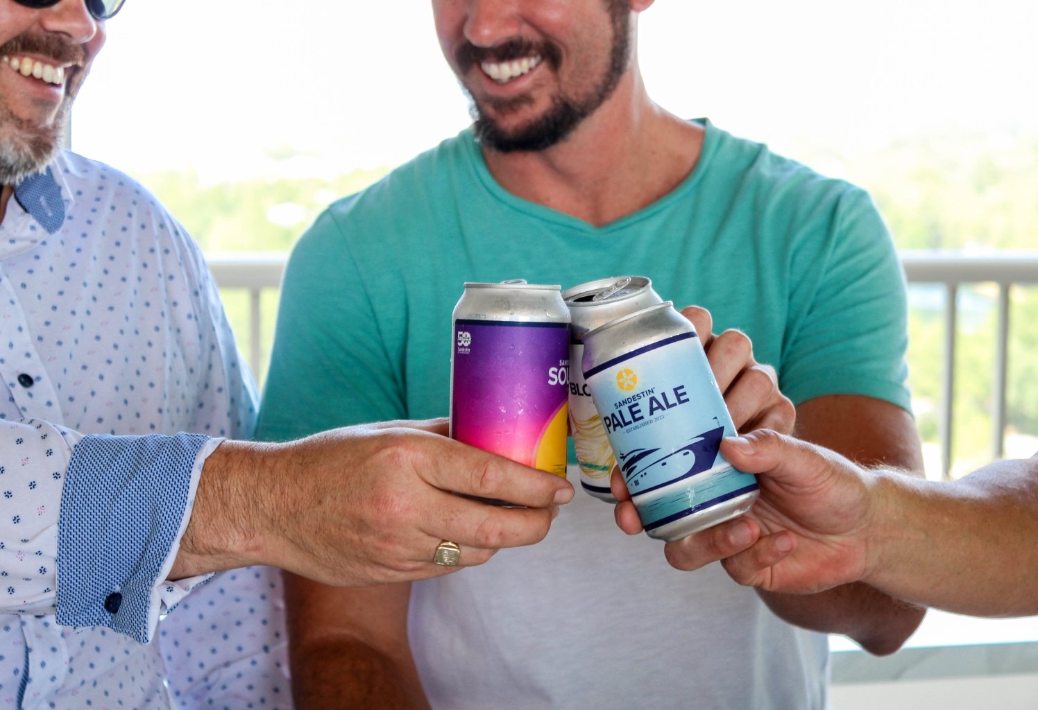 Guys Drinking Beer at Rooftop