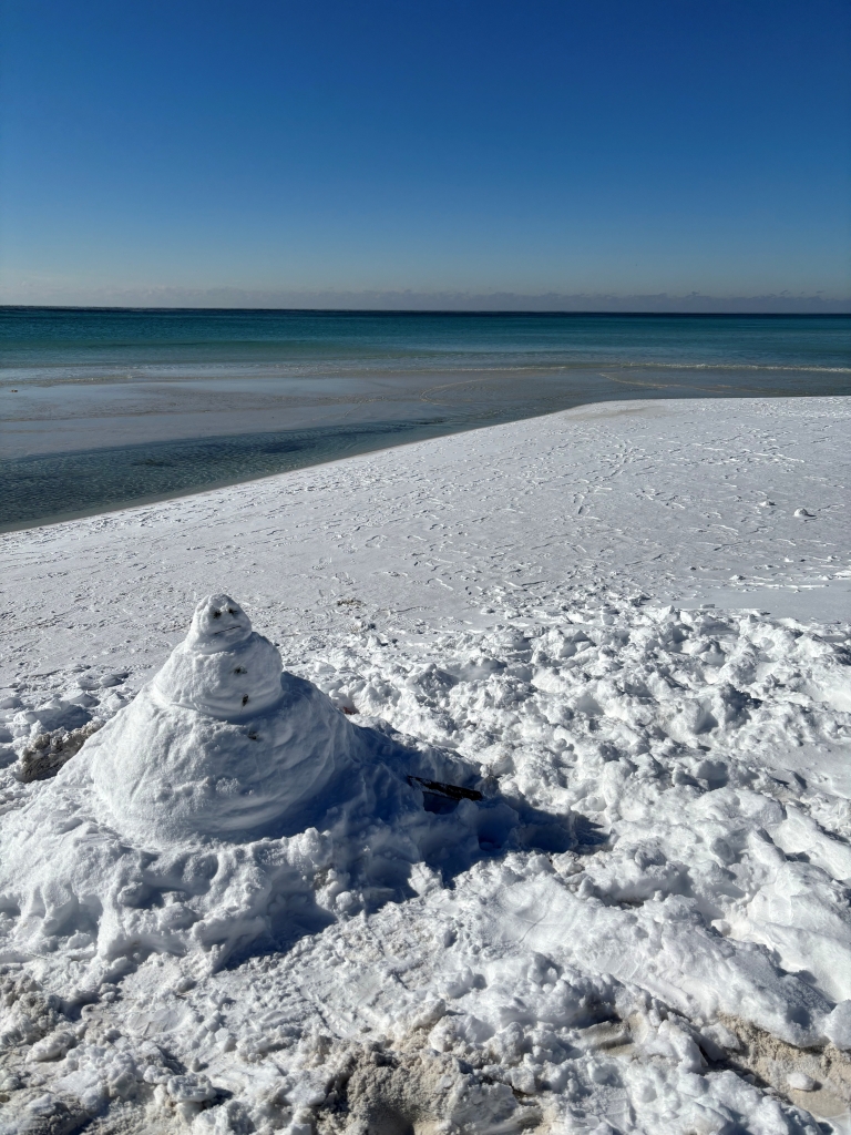Snowman on Beach