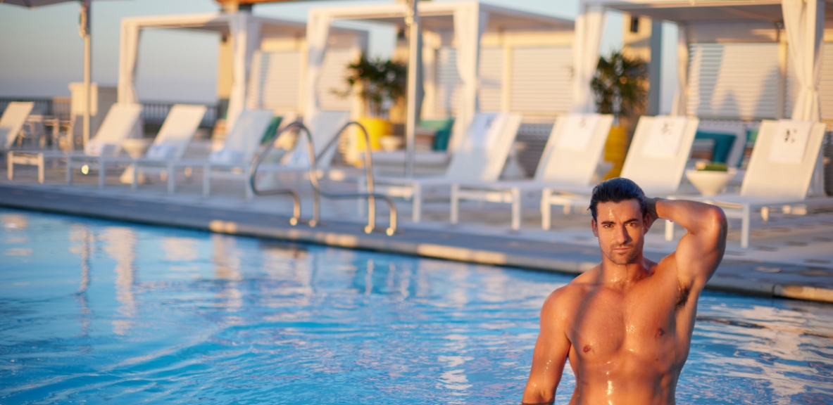 guy in pool