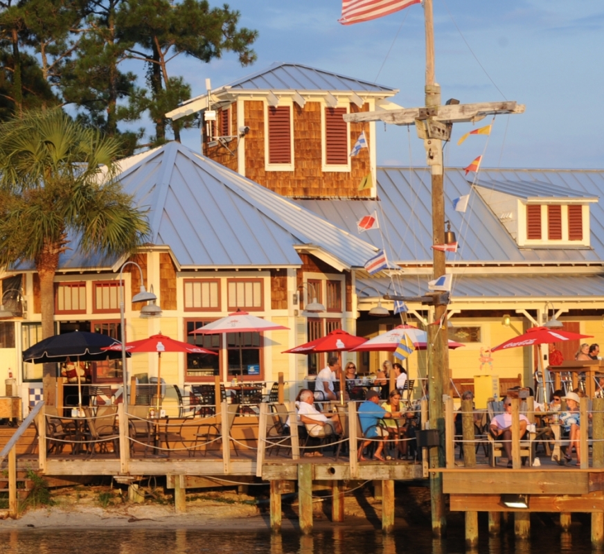 marina bar and grill as seen from the water