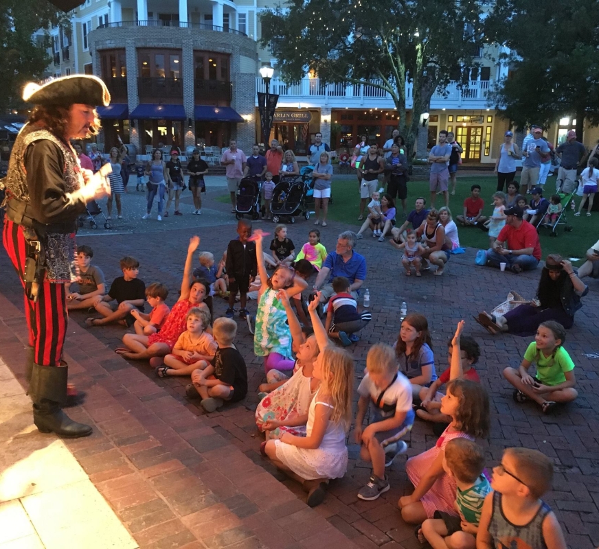 pirate in front of children